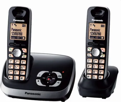Zdjęcie produktu dla PANASONIC KX-TG6522GB Telefon bezprzewodowy KX TG6522GB - Automatyczna sekretarka z identyfikatorem dzwoniącego, czarny