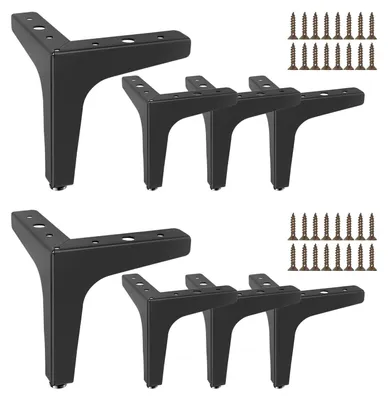 Imagen del producto de Juego de 8 patas para muebles: patas triangulares para mesa, de 10 cm, en metal
