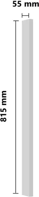 A diagram showing the dimensions of a kitchen cabinet component.