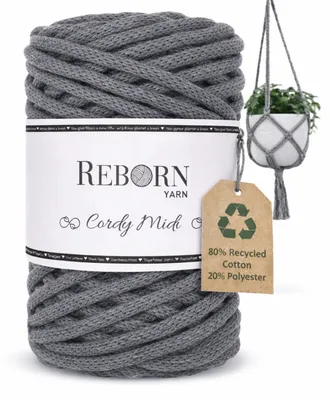 Produktbild von Makramee Garn 4mm Cordy Midi, 250g Baumwollkordel, weich & reißfest 106 Urban Grey