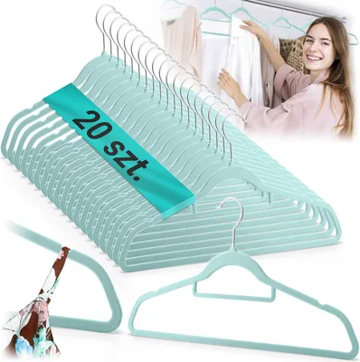 Zdjęcie produktu dla Welurowe wieszaki na ubrania 20szt MS-859 Massido