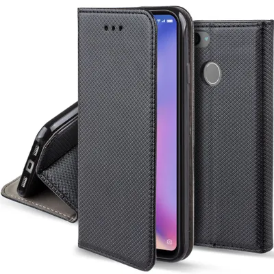 Obrázok produktu pre Moozy flipové puzdro pre Xiaomi Mi 8 Lite, čierne – inteligentné magnetické puzdro s klopou