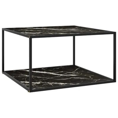 Imagen del producto de Maison Exclusive - Mesa de centro negra con aspecto de mármol , dimensiones 90x90x50 cm