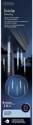 Produktbild von LED Icicle Light Schneefallfunktion L.280cm 192L transparent/kalt weiß