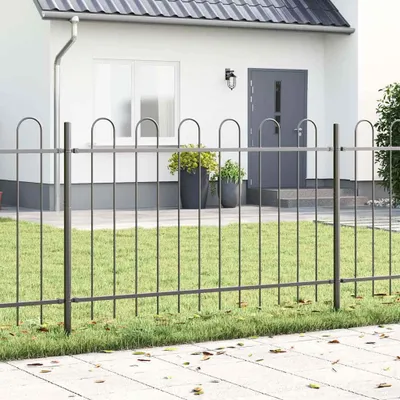 Immagine prodotto di Maison Exclusive - Recinzione da giardino, 8 pezzi, grigio, 13,6 x 1 m, acciaio verniciato a polvere