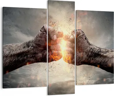 Produktbild von Bild auf Leinwand - Leinwandbild - Symbol faust kampf - 95x80cm - Wand Bild - Wanddeko - Wandbilder - Leinwanddruck - Bilder - Kunstdruck - Wanddekoration - Leinwand bilder - Wandkunst - CB95x80-2968