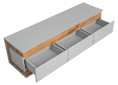 Produktbild von Graue Wohnwand TV Ständer Designer Wohnzimmer Holz Vitrine Möbel 4tlg
