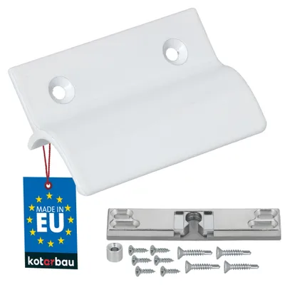 Produktbild von KOTARBAU® Balkontürgriff außen Balkontür Schnäpper Terrassentürgriff mit Steg & Schnäpper Fenstergriff zum Aufschrauben Aluminium Weiß