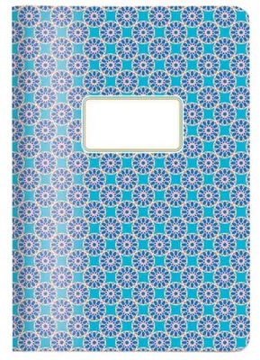 Immagine prodotto di Quaderno A5 a righe, copertina turchese a scacchiera