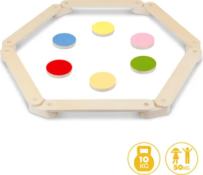 Produktbild von Jayseuw Schwebebalken Balancierbalken Kinder mit 6 Balanciersteine,6 Balancepedal & Tragetasche