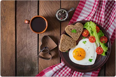 Produktbild von Küchenmatte 150x225 cm Vinylmatte Bodenmatte Dekoration - Spiegeleier und Brot