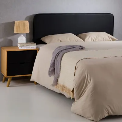 Produktbild von Kopfteil CELEST gepolstert mit Wandbefestigung schwarz - bettkopfteil 160 cm, headboard mit Kunstlederbezug, Kopfende für Boxspringbett