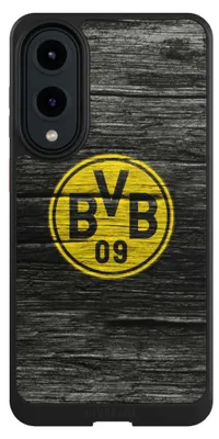 Produktbild von NIVOCASE Hülle für Samsung Galaxy S25 Edge Handyhülle NIVOcore Case Schwarz BVB Borussia Dortmund Holzoptik