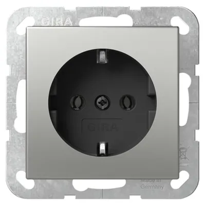 Produktbild von Gira SCHUKO-Steckdose 4466600 Edelstahl ohne Krallen