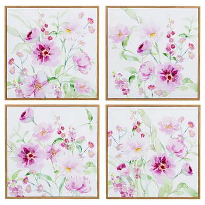 Leinwandbild Blumen Holzrahmen 30x30x2 cm