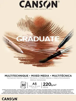 Produktbild von CANSON Studienblock GRADUATE MIXED MEDIA natur DIN A5 30 Blatt