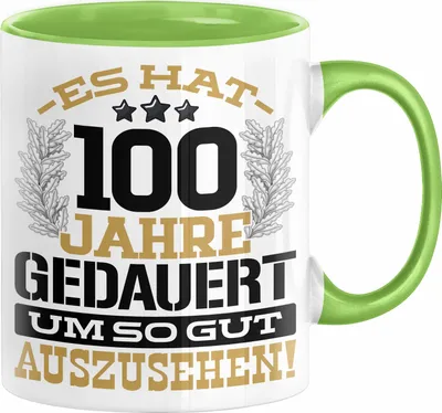 Produktbild von 100. Geburtstag Lustig Geschenk Männer Frauen Geschenkidee zum 100er Mann Frau Es Hat 100 Jahre Gedauert Um So Gut Auszusehen Mutter Vater (Grün)
