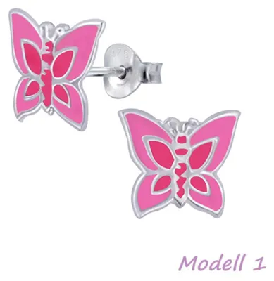 Produktbild von Kinderohrstecker: Mädchen Ohrringe Silber „Schmetterling“ Modell 1