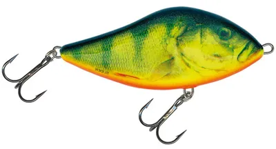 Produktbild von Salmo Slider Jerkbait Wobbler , Salmo Farben:Real Hot Perch, Länge/Gewicht/Laufverhalten/Tauchtiefe:10cm / 46g / sinkend / 1.0-1.0m