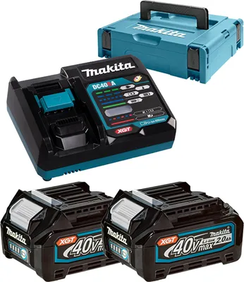 Produktbild von Makita Power Source Kit Li 40V inkl. Schnellladegerät DC40RA und 2x Akkus BL4020 2,0 Ah im MACPAK Gr. 1 - 191V07-0