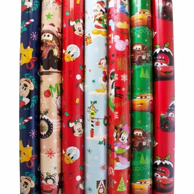 Produktbild von 5 Rollen Geschenkpapier Kinder Disney Motive - 2m x 70 cm - Geschenkverpackung - Weihnachtspapier - Weihnachtsgeschenkpapier - Jungs