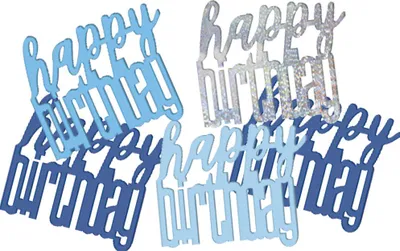 Produktbild von Konfetti blau & silber Happy Birthday