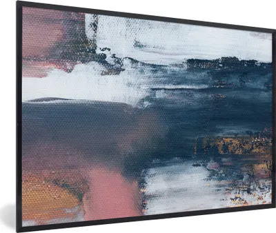 Produktbild von MuchoWow® Gerahmtes Poster Abstrakt - Malerei - Design 60x40 cm - Poster mit Schwarzem Bilderrahmen Wandposter Rahmen Foto Bilder - Printing - Wanddeko Schlafzimmer