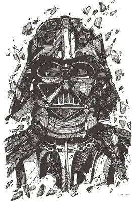 Produktbild von Wandbild - Star Wars Darth Vader Drawing - Größe 50 x 70 cm