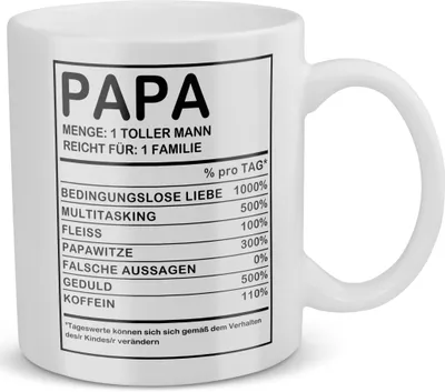 Produktbild von 22Feels Papa Geschenk Vatertag Vater Tasse Geburtstag Kaffeetasse Männer Weihnachten Herrentag Geschenkidee