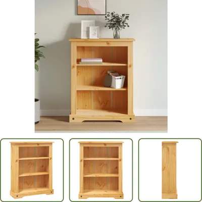 Obrázok produktu pre The Living Store Regál na knihy 3 priehradky Mexický štýl borovicové drevo 81x29x100 cm