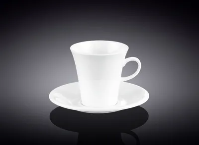 Zdjęcie produktu dla Zestaw dwóch filiżanek do kawy z podstawkami, pojemność 160 ml, kolor biały, wykonane z porcelany, marka Wilmax