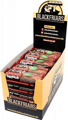 Produktbild von Blackfriars Flapjacks (25x110g) Cherry & Coconut - Riegel - Energie-Riegel