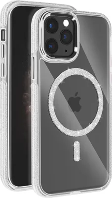 Produktbild von Avizar, MagSafe-Hülle für iPhone 11 Pro Glitzer-Silikon, Silber