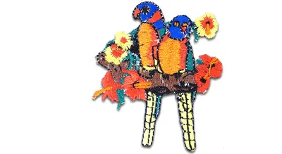 Produktbild von Vogel Vögel Papagei - Aufnäher, Bügelbild, Aufbügler, Applikationen, Patches, Flicken, Zum Aufbügeln, Größe: 6,3 x 5,2 cm