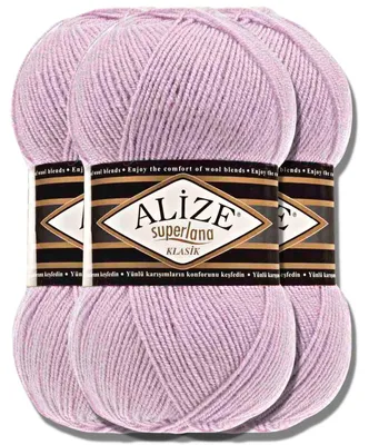 Zdjęcie produktu dla Alize 3x 100g Superlana Klasik Wolle, uniwersalny, do szydełkowania i robienia na drutach (505)