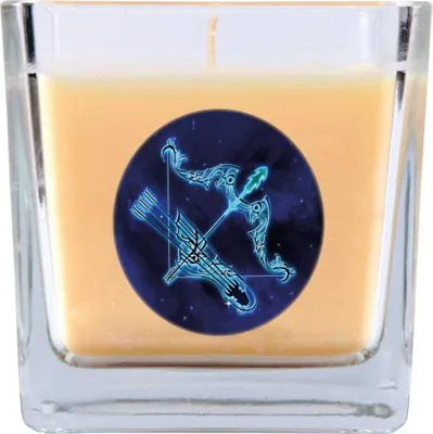 Produktbild von HS Candle "Sternzeichen" Duftkerze Vanille im Bonbonglas ( Schütze ) - viele Motive zur Auswahl, 190g - Brenndauer bis zu 50 Std - Sagittarius