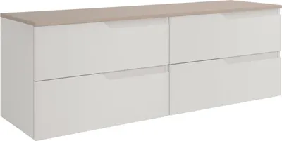 Produktbild von RODAN | Waschbeckenunterschrank - Weiß und Beige - 160 cm - Mit Tischplatte - 4 Schubladen - Hängend - MDF Fronten - MODERN