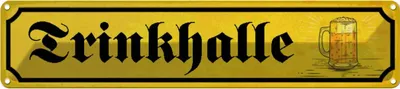 Immagine prodotto di vianmo Insegna di latta 10x46 cm Trinkhalle Kneipe Bier