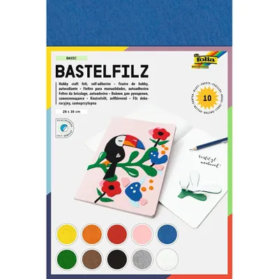 Zdjęcie produktu dla folia Bastelfilz, 200 x 300 mm, 150 g/qm, selbstklebend