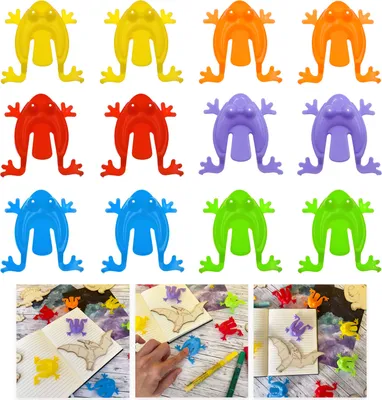 Produktbild von Oblique Unique 12 Spring Frösche Motorik Spielzeug Frosch Set zum Spielen als Mitgebsel für Kinder Geburtstag