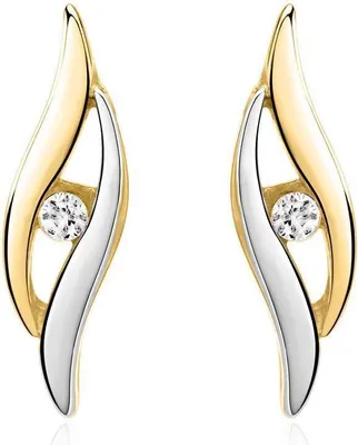 Produktbild von 333er Unique Gelb- Weißgold Ohrstecker mit Zirkonia GE0225
