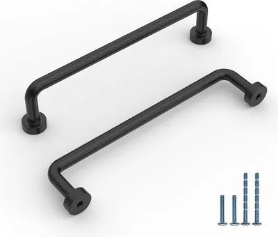Produktbild von Famanu Möbelgriffe Schwarz 128 mm - 6 Stück für Küche und Möbel