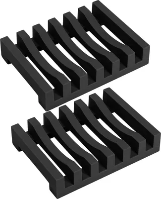 Immagine prodotto di Portasapone in silicone nero - resistente e con drenaggio - 1 pezzo