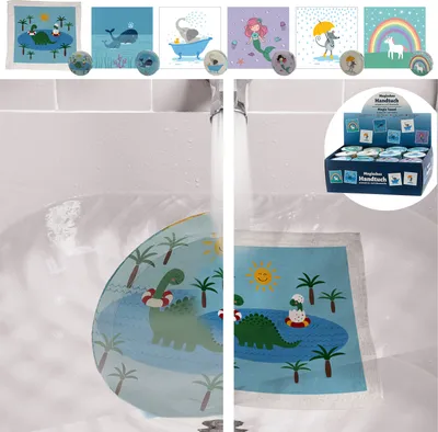 Produktbild von Magisches Handtuch 72er Set Display 6 Motive 30x30cm Baumwolle Waschlappen Zaubertuch Zauberhandtuch Tuch