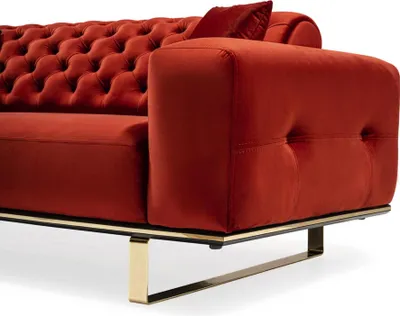 Zdjęcie produktu dla Sofa zestaw 331 osobowa sofa fotel tkanina czerwony Chesterfield luksusowe siedzisko