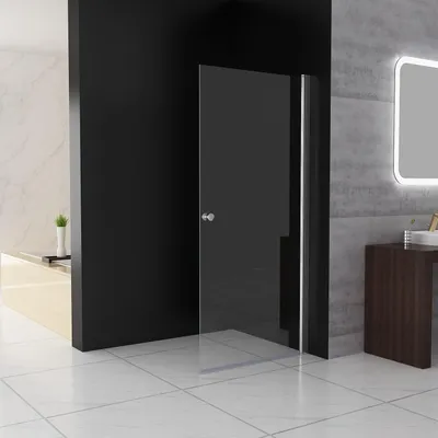 Produktbild von Duschwand Schwingtür 90x185 cm Walk in Dusche Pendeltüren Duschabtrennung mit 360° Drehtür Nischentür 6mm Sicherheitsglas Duschtrennwand