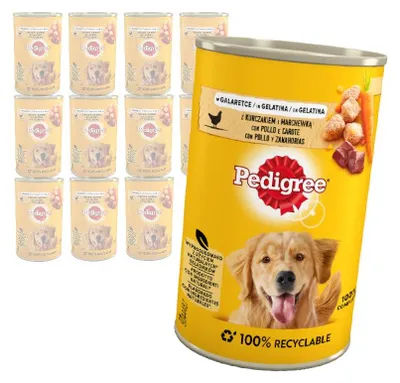 Zdjęcie produktu dla PEDIGREE Adult puszka 12x400g - Mokra Karma dla Psów z Kurczakiem i Marchewką w Galaretce