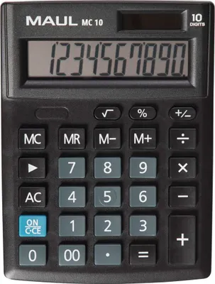 Produktbild von MAUL Tischrechner MC 10 LCD-Anzeige 1-zeilig, 10 Ziffern Solar Batterie 13.7 x 10.3 x 3.1 cm schwarz