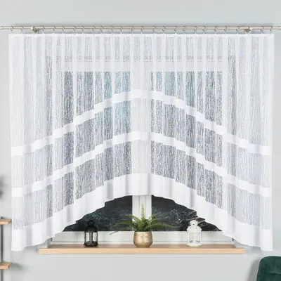 Produktbild von WIKTORIA - Fertiggardine aus Jacquard mit Schnitt unten - 410x160 cm - weiß