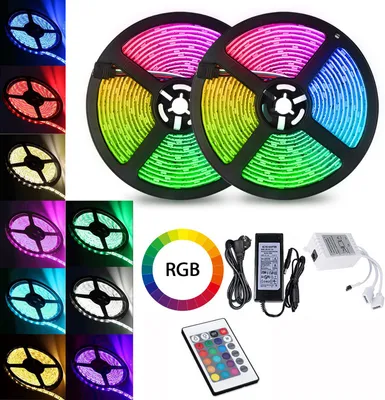 Immagine prodotto di Yakimz 4M LED strip set, striscia LED RGB 5050 SMD, striscia LED 30 LED, LED non impermeabile (IP20), con 24 pulsanti telecomando
